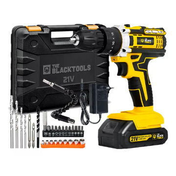 Parafusadeira E Furadeira Impacto The Black Tools Tb-21pw 21v 3/8 Cor Amarelo Frequência 50/60 Hz 110v/220v